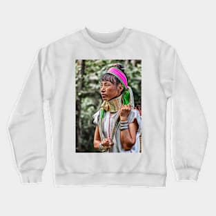 Long Neck Hill Tribe Woman Crewneck Sweatshirt